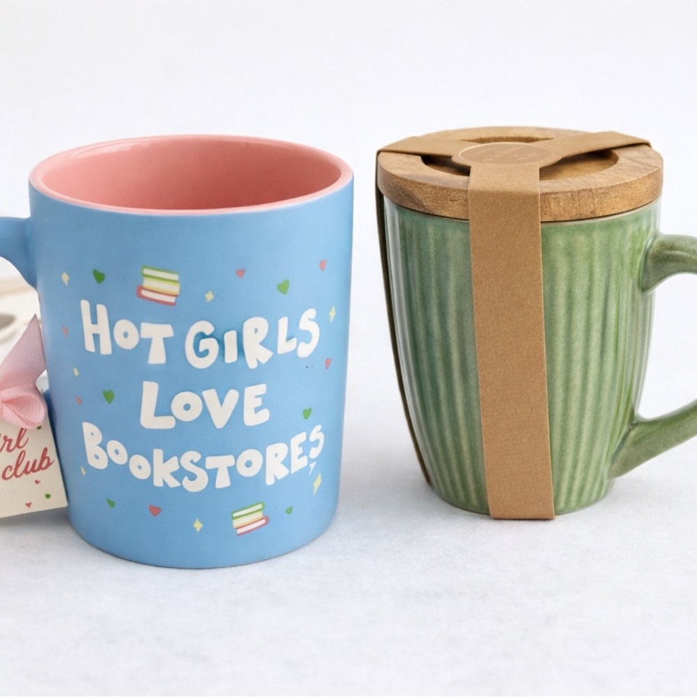 Blue and Green Coffee Mug Set